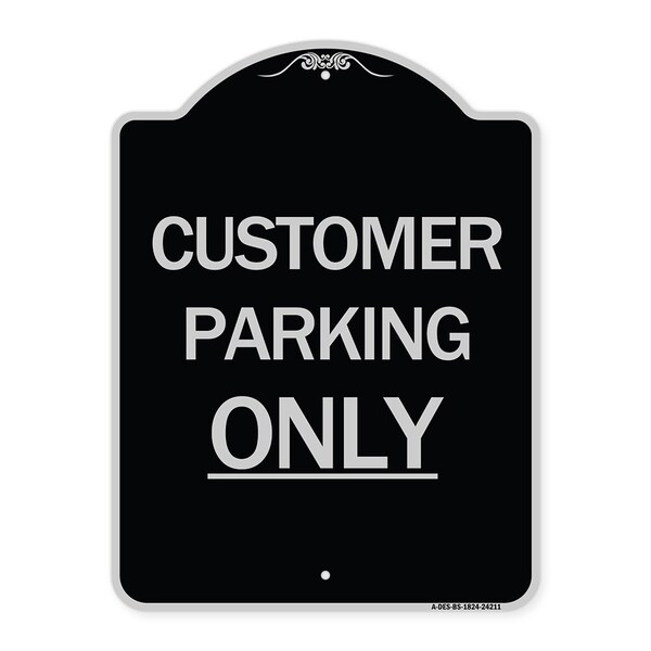 Customer Parking Only Heavy-Gauge Aluminum Architectural Sign, 24" x 18", BS-1824-24211